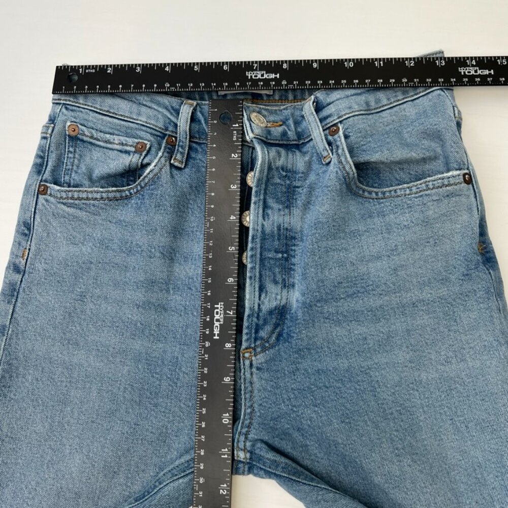 Agolde Jean Women 27 Riley High Rise Crop 26x25 Button Fly Organic Denim Core No - Picture 10 of 11